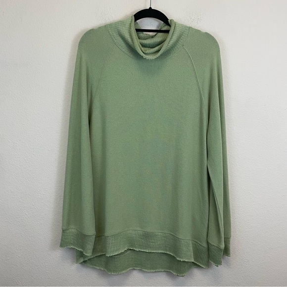 Z Supply Green Soft Spun Mock Neck Long Sleeve Lightweight Sweater Size Large - Picture 2 of 8
